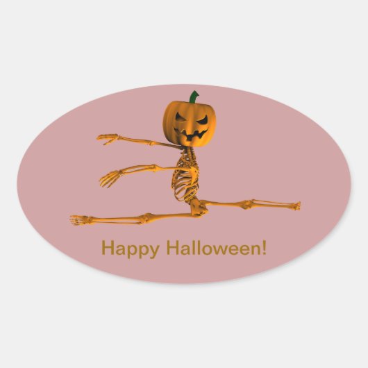 Grand Jeté Ballettstellung Ovaler Aufkleber (Vorderseite)