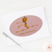 Grand Jeté Ballettstellung Ovaler Aufkleber (Umschlag)