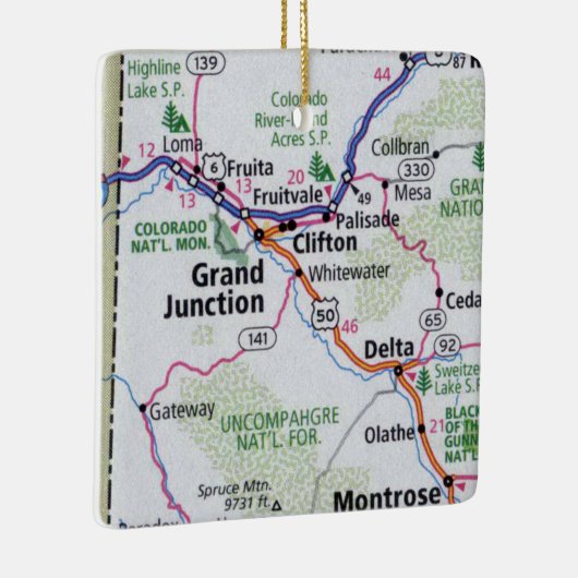 Grand Junction CO Map Keramikornament (Rechts)
