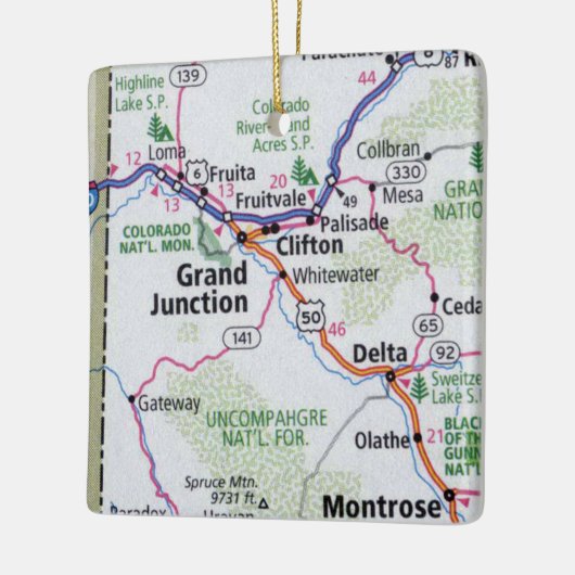 Grand Junction CO Map Keramikornament (Links)