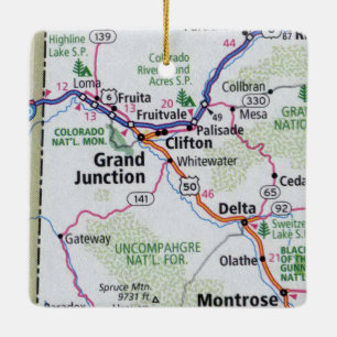 Grand Junction CO Map Keramikornament