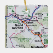Grand Junction CO Map Keramikornament (Vorderseite)