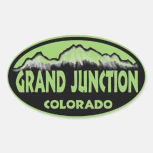Grand Junction Colorado, grüne ovale Aufkleber