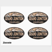Grand Junction Colorado Holzschild ovale Aufkleber (Blatt)