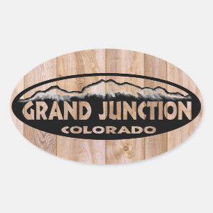 Grand Junction Colorado Holzschild ovale Aufkleber