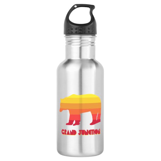 Grand Junction Colorado Regenbogenbär Edelstahlflasche (Vorderseite)