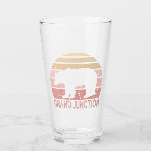 Grand Junction Colorado Retro Bär Glas (Vorderseite)
