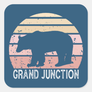 Grand Junction Colorado Retro Bär Quadratischer Aufkleber