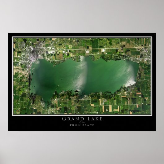 Grand Lake Celina Ohio Satellite Poster Karte (Vorne)