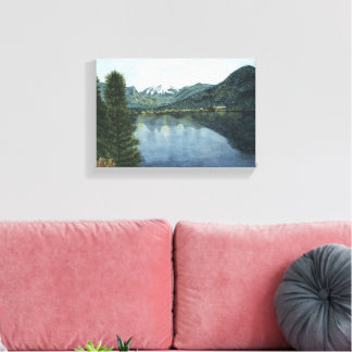 Grand Lake, CO Aquarellmalerei auf Leinwand