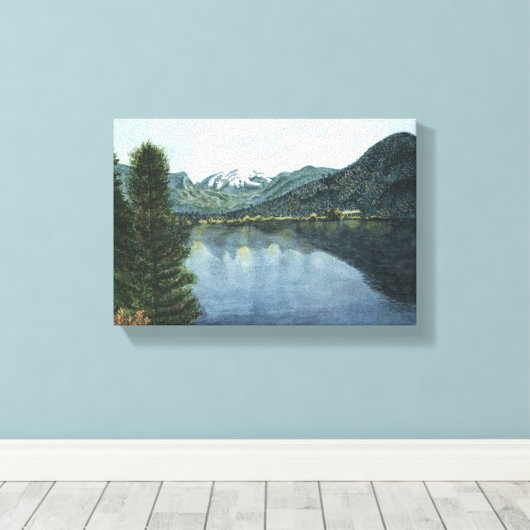 Grand Lake, CO Aquarellmalerei auf Leinwand (Insitu (Holzboden))