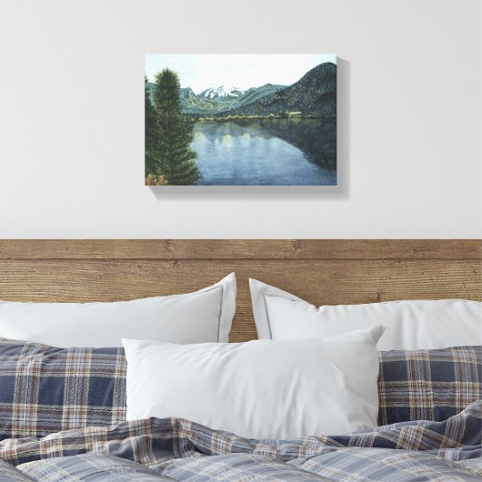 Grand Lake, CO Aquarellmalerei auf Leinwand (Insitu (Schlafzimmer))