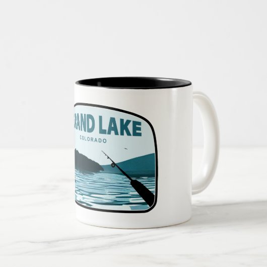 Grand Lake Colorado Angelrute Zweifarbige Tasse (VorderseiteRechts)