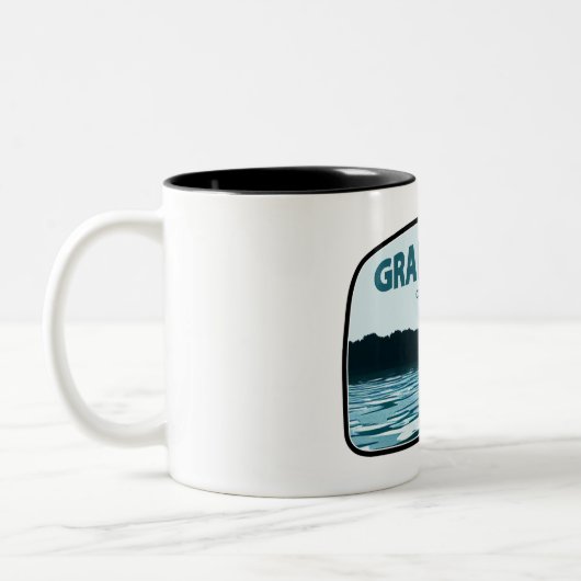 Grand Lake Colorado Angelrute Zweifarbige Tasse (Links)