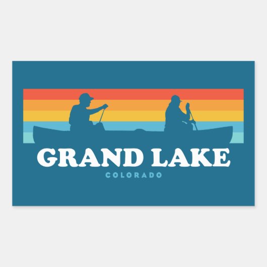 Grand Lake Colorado Canoe Rechteckiger Aufkleber (Vorderseite)