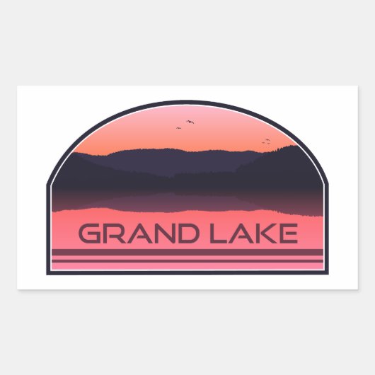 Grand Lake Colorado Red Sunrise Rechteckiger Aufkleber (Vorderseite)
