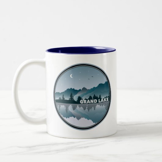 Grand Lake Colorado Reflektion Zweifarbige Tasse (Links)