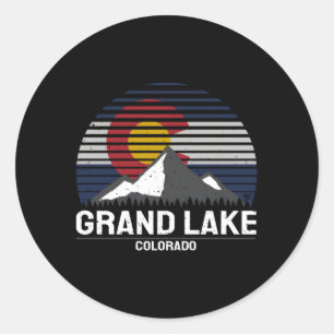 Grand Lake Colorado State Flag Grand Lake Landkrei Runder Aufkleber