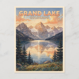 Grand Lake Colorado Vintage Reise Postkarte