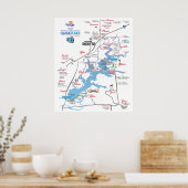 Grand Lake OK dimensionale Karte 19 Poster (Küche)