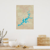 Grand Lake OK Karte bis 21 Poster (Küche)