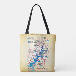 Grand Lake OK Maßkarte 20z Tote Bag Tasche