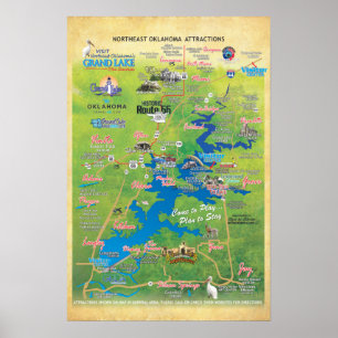 Grand Lake OK Sehenswürdigkeiten Karte 26 Poster D