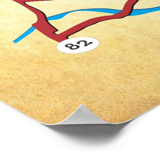 Grand Lake OK Straßenkarte - faul Poster (Ecke)