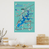 Grand Lake OK Straßenkarte Poster (Küche)