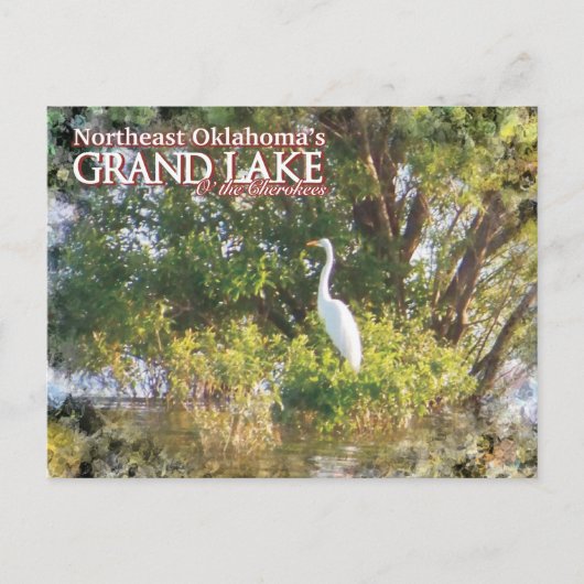Grand Lake Oklahoma Postkartenegret Postkarte (Vorderseite)