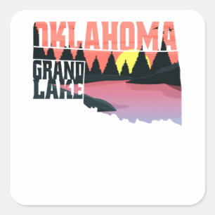 Grand Lake Oklahoma Quadratischer Aufkleber