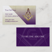 Grand Lodge Lila & Gold Masonic Business Cards Visitenkarte (Vorne/Hinten)