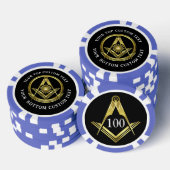 Grand Lodge Masonic Poker Chips | Lila und Gold (Stapel)