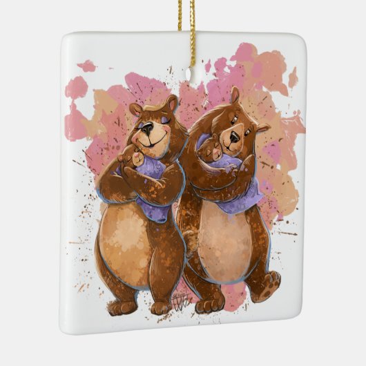 Grand Mama und Papa Bären Keramikornament (Rechts)