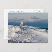 Grand Marais Harbour Light - Winter Postkarte (Vorne/Hinten)