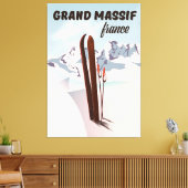 Grand Massif france Ski Poster Kunst. Leinwanddruck (Insitu (Wohnzimmer))