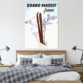 Grand Massif france Ski Poster Kunst. Leinwanddruck (Insitu (Schlafzimmer))
