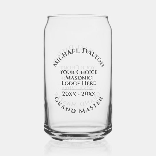 Grand Master Masonic Dosenglas (Vorderseite)