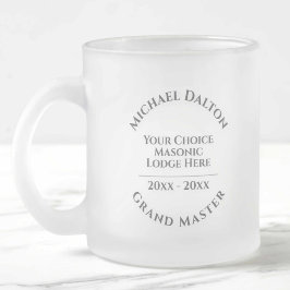 Grand Master Masonic Mattiert Glass Coffee Tasse