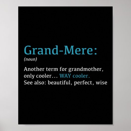 Grand-mere_ Funny Definition Noun - Another Term Poster (Vorne)