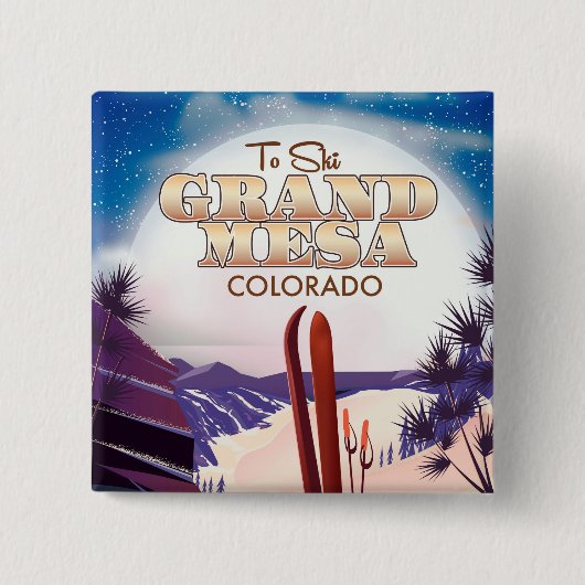 Grand mesa, Colorado Ski Poster. Button (Vorderseite)