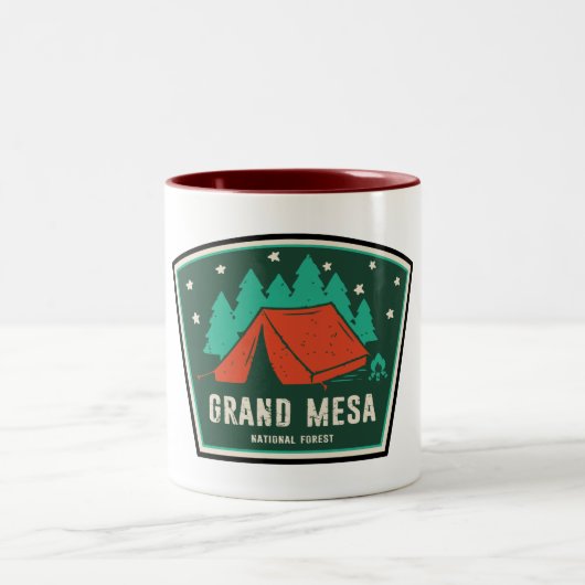 Grand Mesa National Forest Camping Zweifarbige Tasse (Mittel)