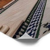 Grand Moroccan Riad Courtyard with Marble Fountain Poster (Ecke)