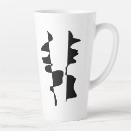 Grand Mug Latte Art Abstrait Dual Face Milchtasse