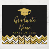Grand Name Script mit Cap - Black Gold Abschluss Bierflaschenetikett (Einzelnes Label)