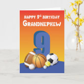 Grand-Neephoe 9. Geburtstag Sportbälle Karte (Gelbe Blume)