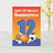 Grand-Neffe 12. Geburtstagssportbälle Karte (Gelbe Blume)