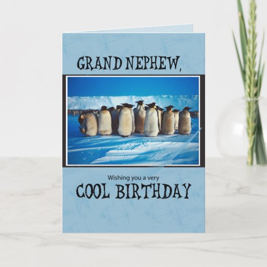 Grand Nephew Birthday, Pinguine Karte (Vorderseite)