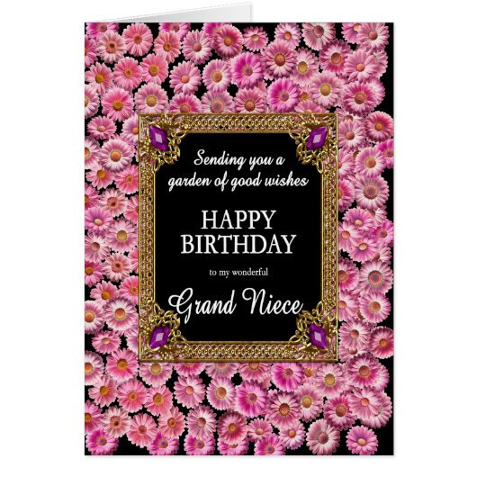 Grand Niece Birthday Pink Daisies (Vorne)