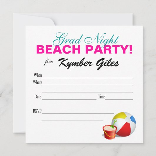 Grand Night Summer Fun Flip Flops - Beach Party! Einladung (Rückseite)